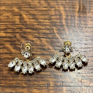 Gold and Silver Crystal Drop Earrings